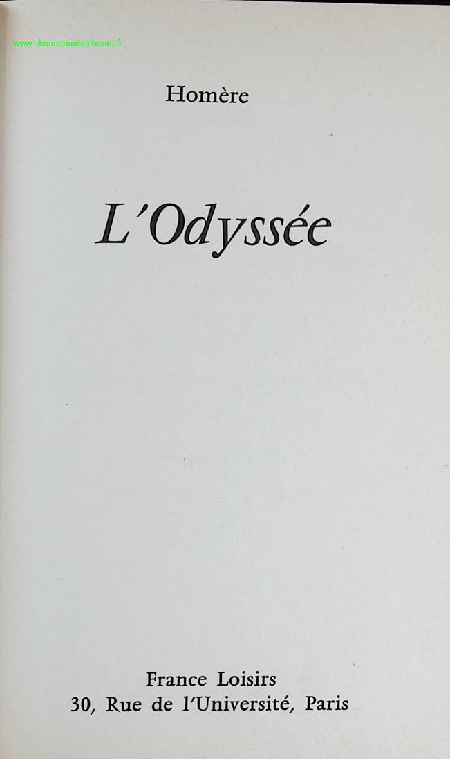 L'Odyssée - Homère - livre