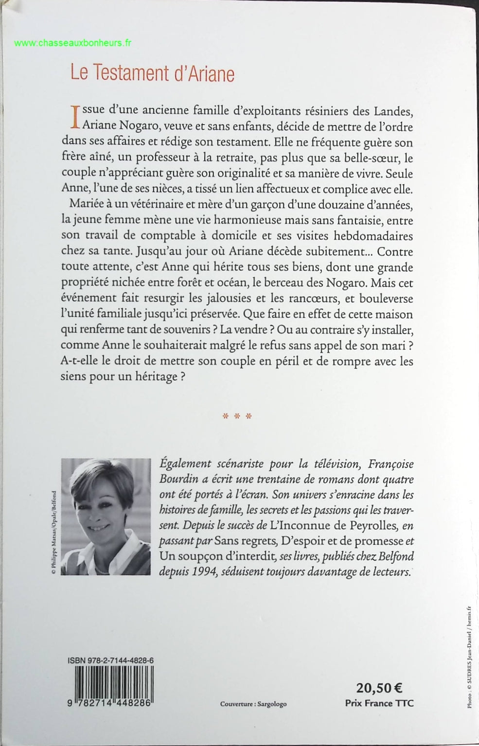 Le testament d'Ariane - Tome 1 - Françoise Bourdin - livre