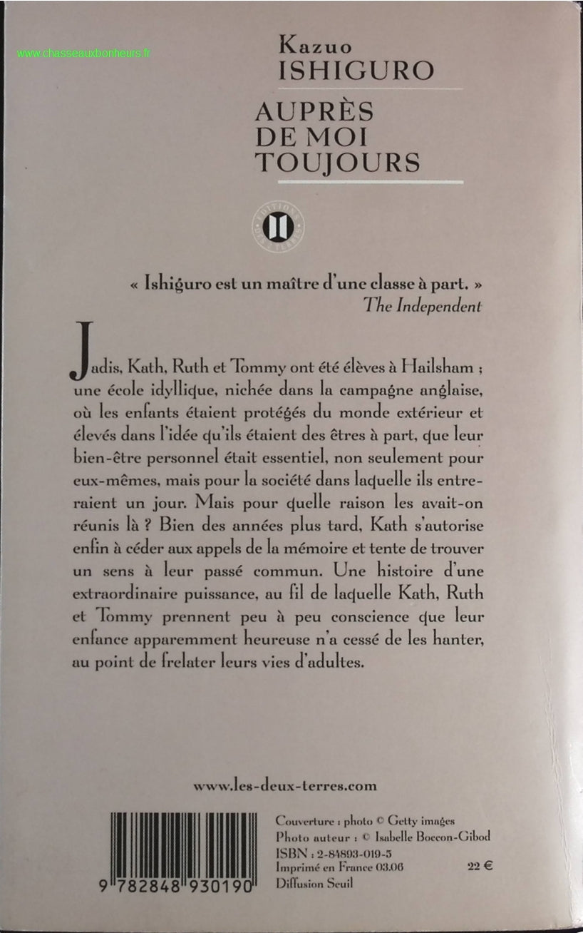 Auprès de moi toujours - Kazuo Ishiguro - livre