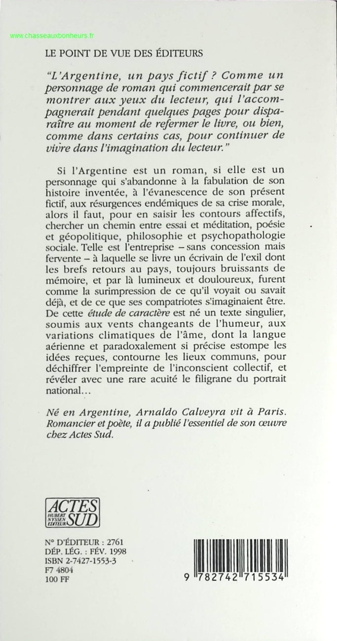 Si l'Argentine est un roman - Arnaldo Calveyra - livre