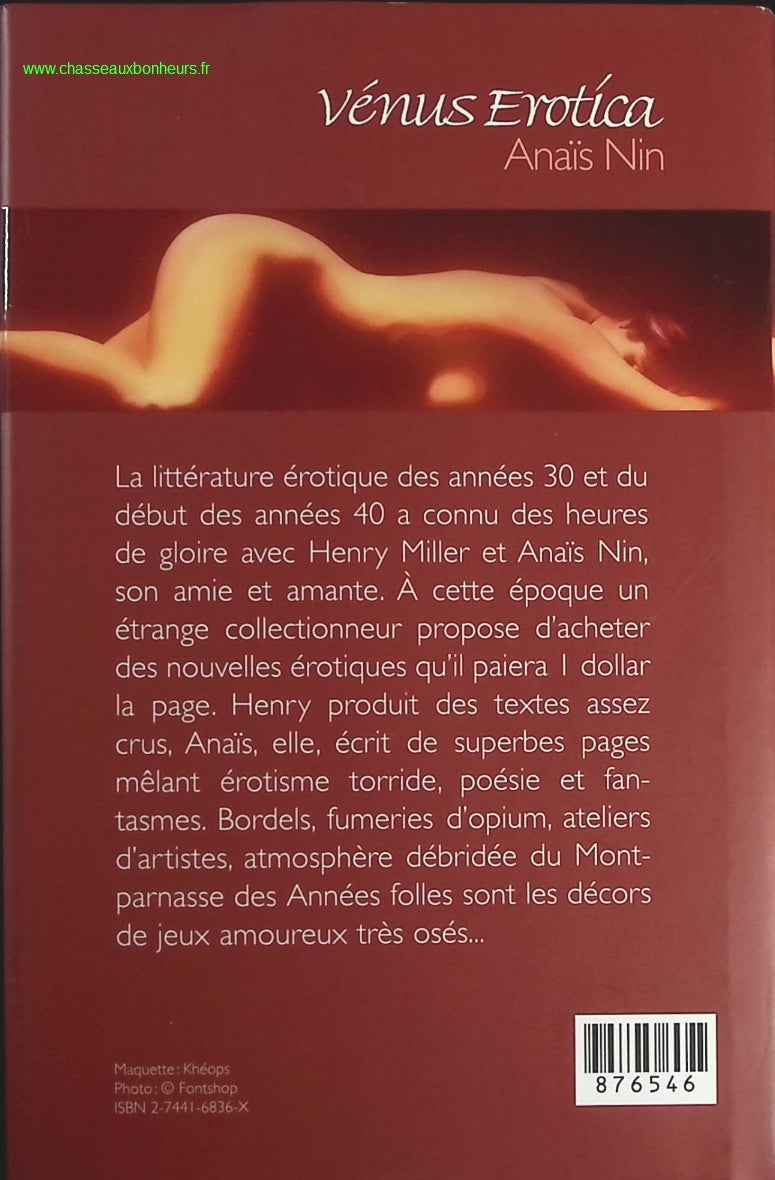 Venus Erotica - Anaïs Nin - livre