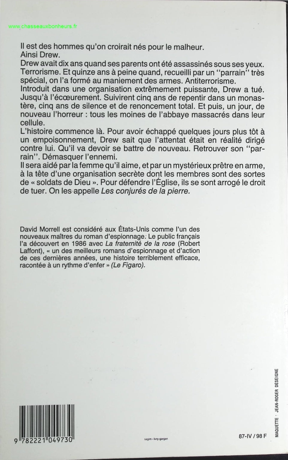 Les conjurés de la pierre - David Morrell - livre