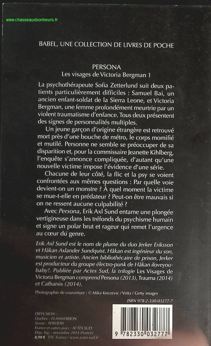 Les Visages De Victoria Bergman - Tome 1 - Persona - Erik Axl Sund - livre