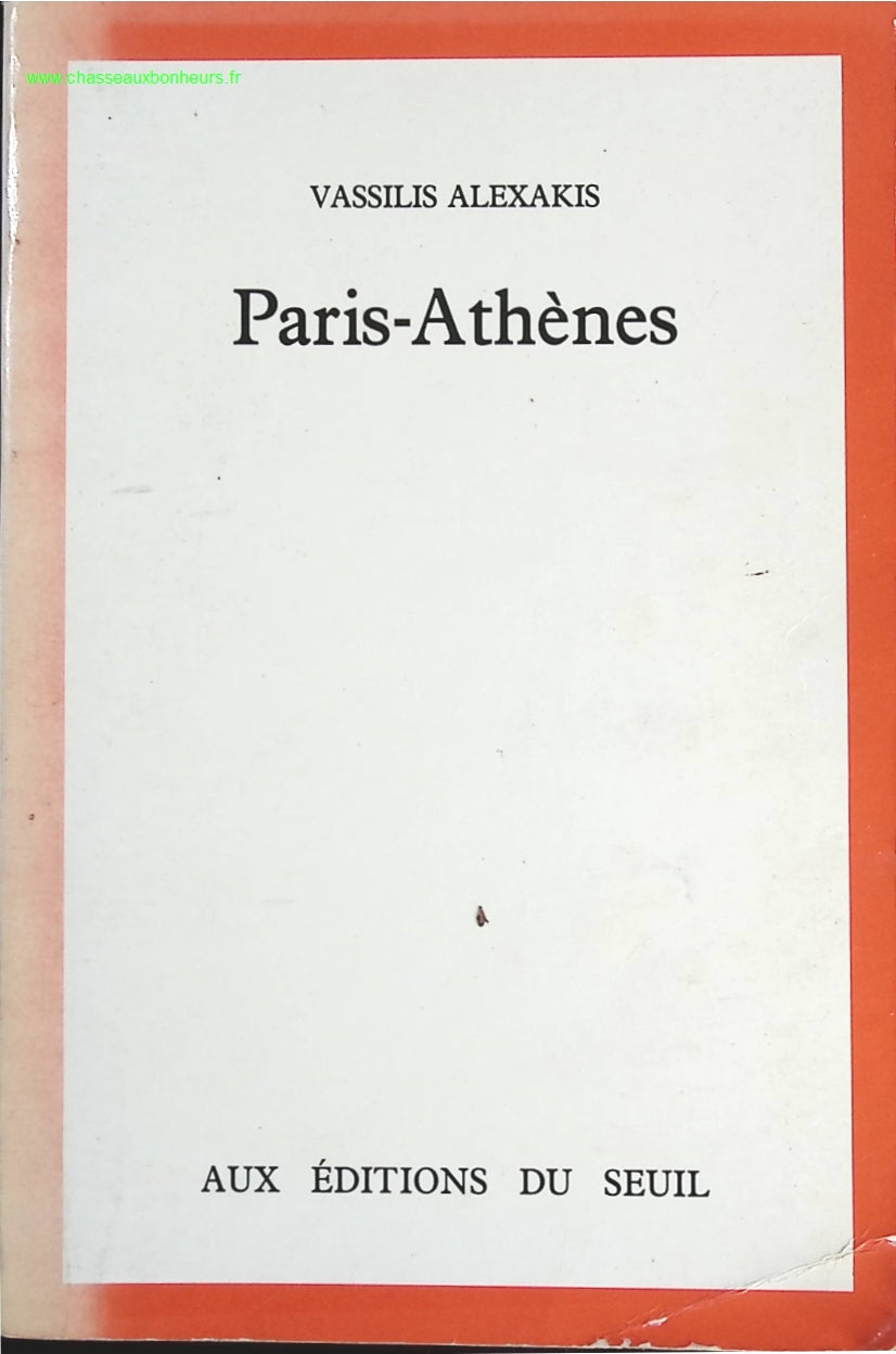 Paris-Athènes - Vassilis Alexakis - livre