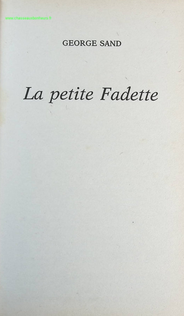 La petite fadette - George Sand - livre