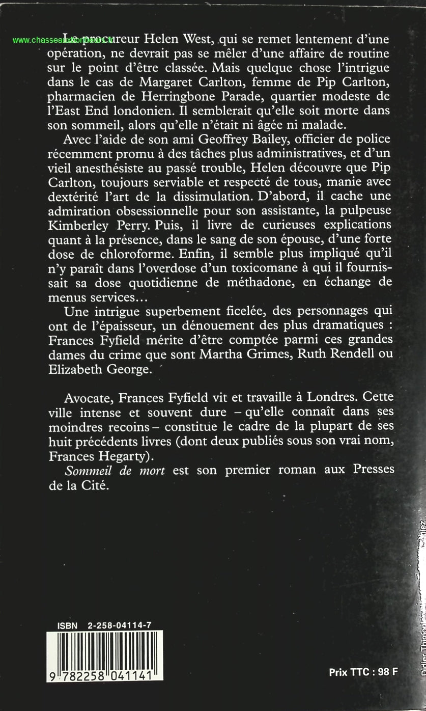 Sommeil de mort - Frances Fyfield - livre