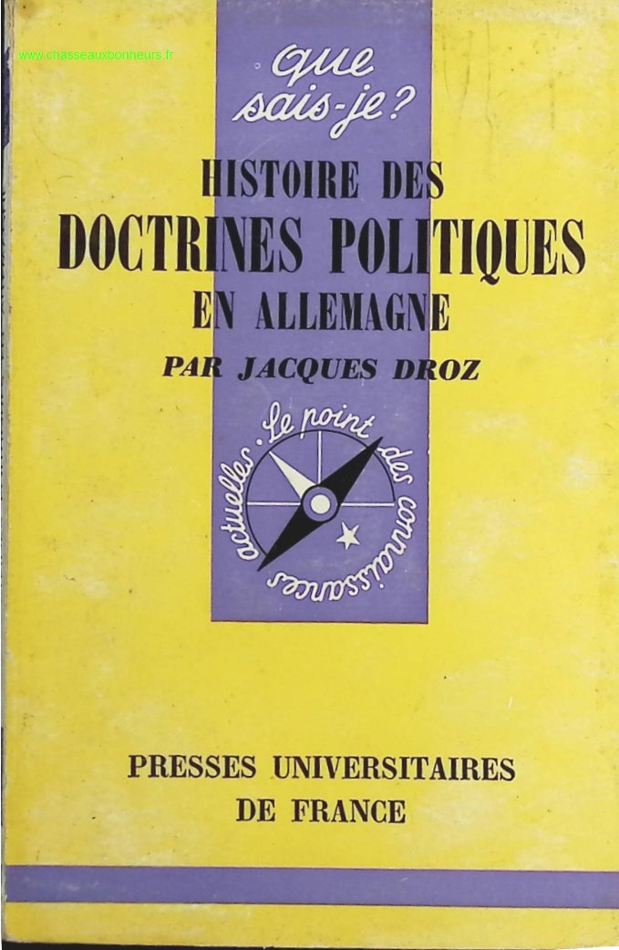 Histoire des doctrines politiques en Allemagne - Jacques Droz - livre