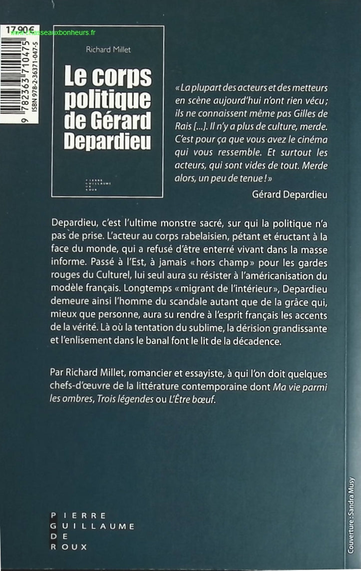 Le corps politique de Gérard Depardieu - Richard Millet - livre