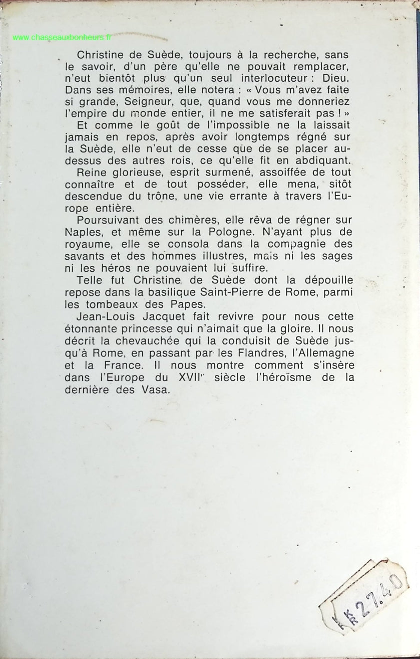 Christine de Suède - Jean Louis Jacquet - livre