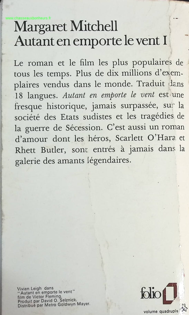 Autant en emporte le vent tome 1 - Margaret Mitchell - livre