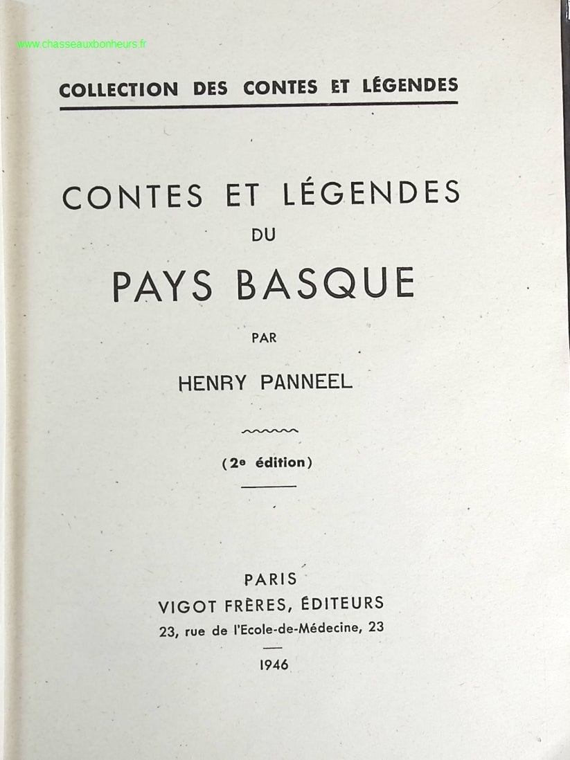 Contes et légendes du pays basque - Henry Panneel - livre