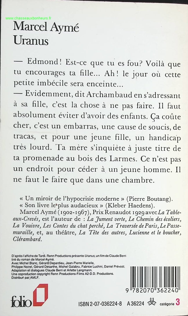 Uranus - Marcel Aymé - livre
