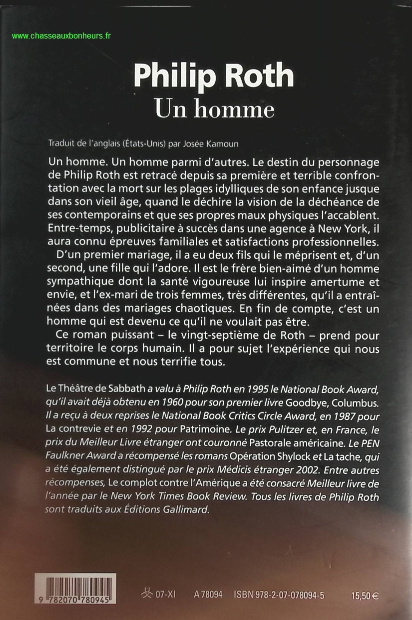 Un homme - Philip Roth - livre