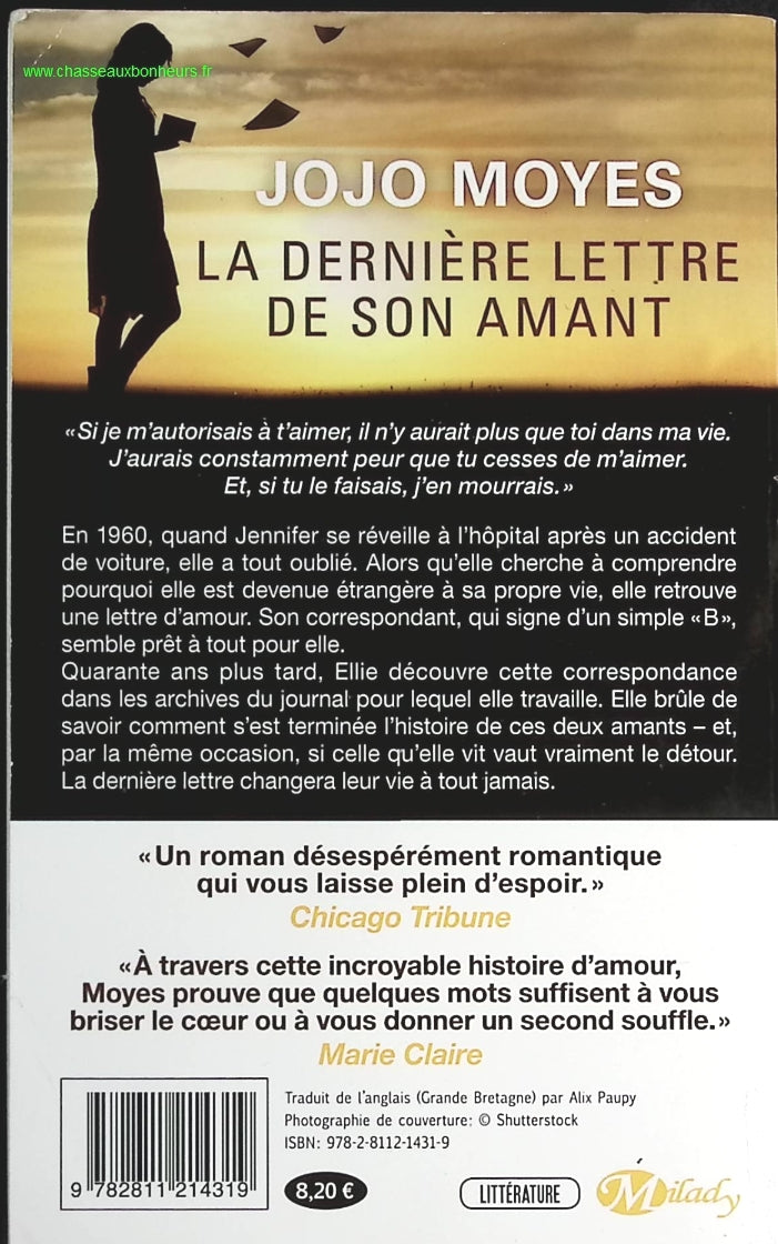La Dernière lettre de son amant - Jojo Moyes - livre
