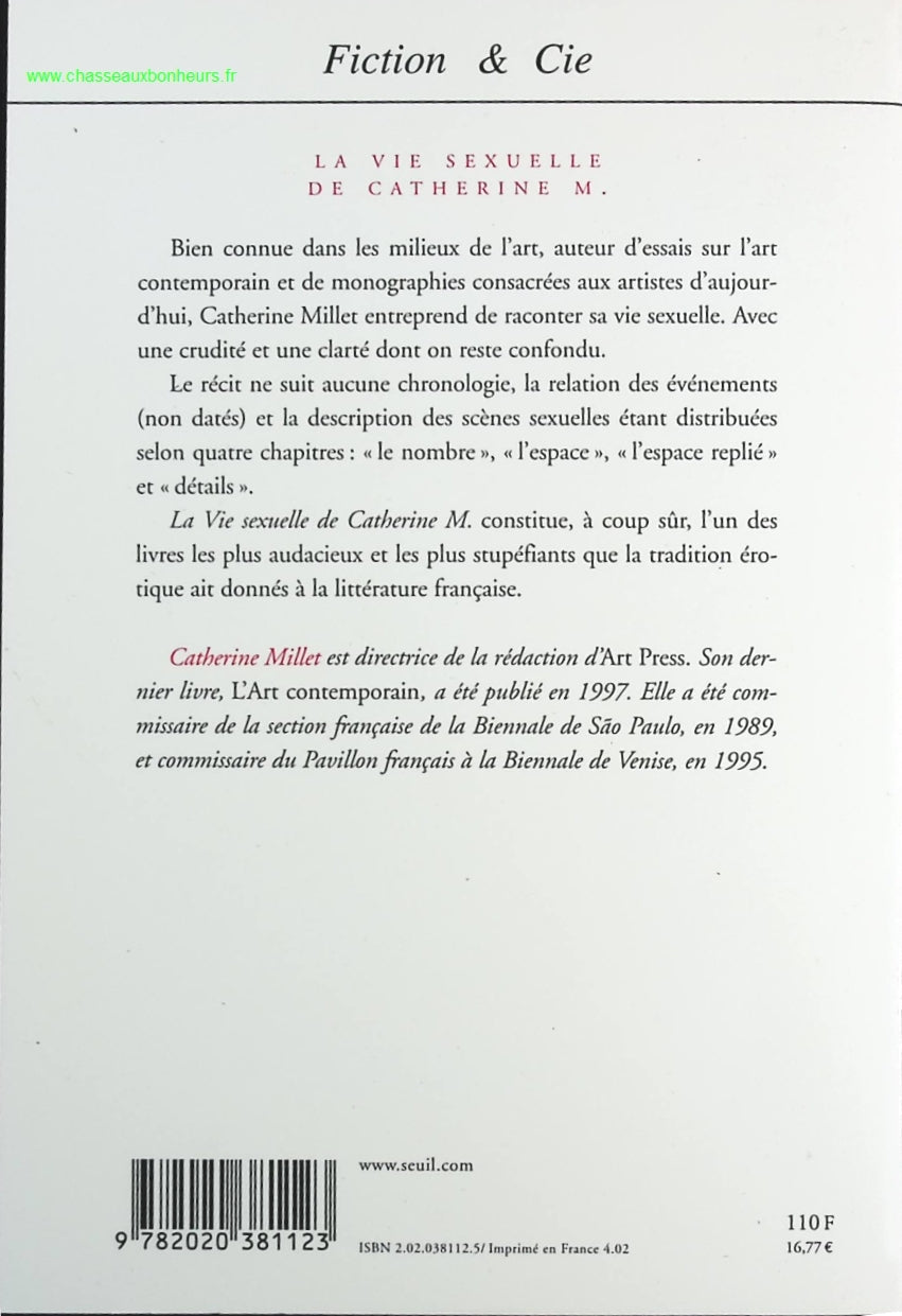 La Vie sexuelle de Catherine M. - Catherine Millet - livre