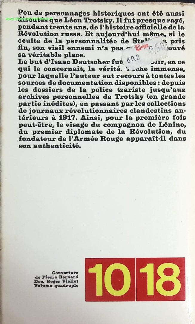Trotsky. Tome 1 : Le prophète armé 1 1879-1921 - Isaac Deutscher - livre