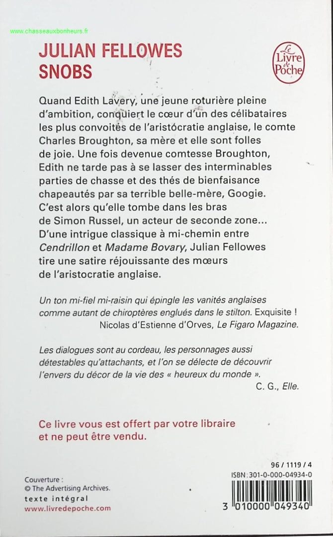 Snobs - Julian Fellowes - livre