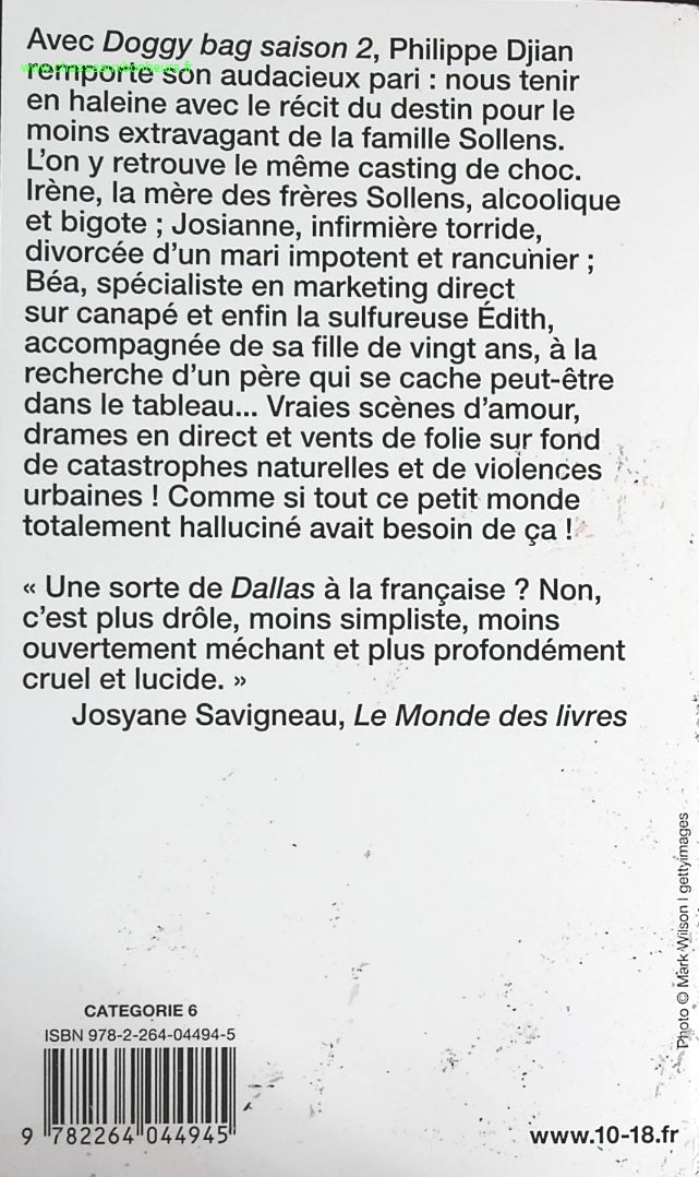 Doggy Bag - Saison 2 - Philippe Djian - livre