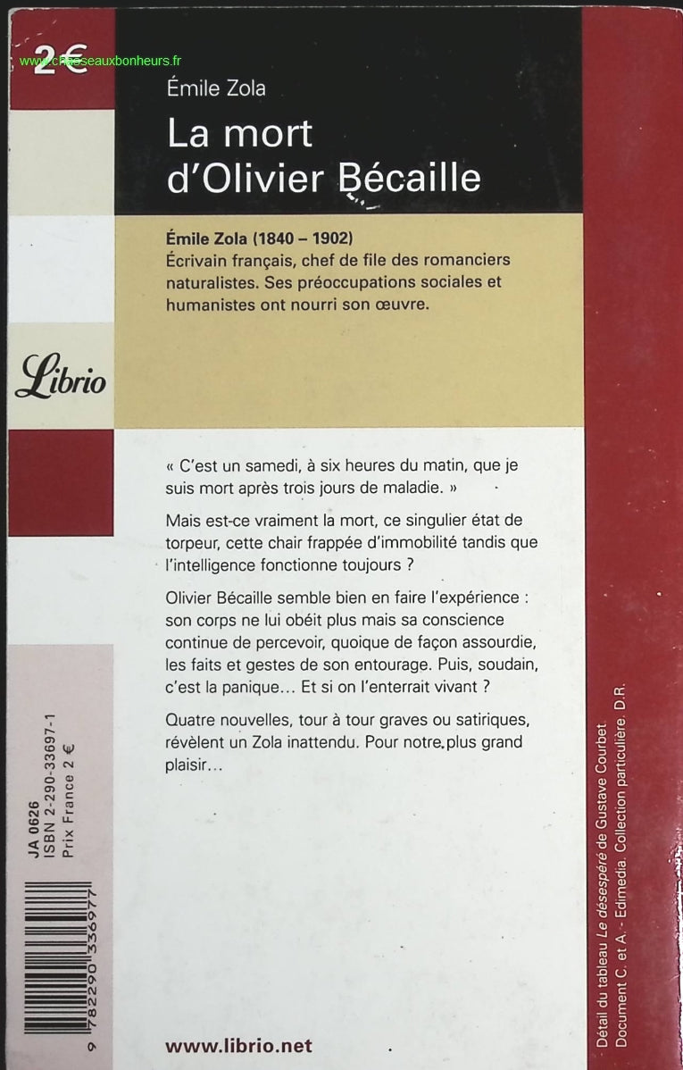 La mort d'Olivier Bécaille - Et autres nouvelles - Emile Zola - livre