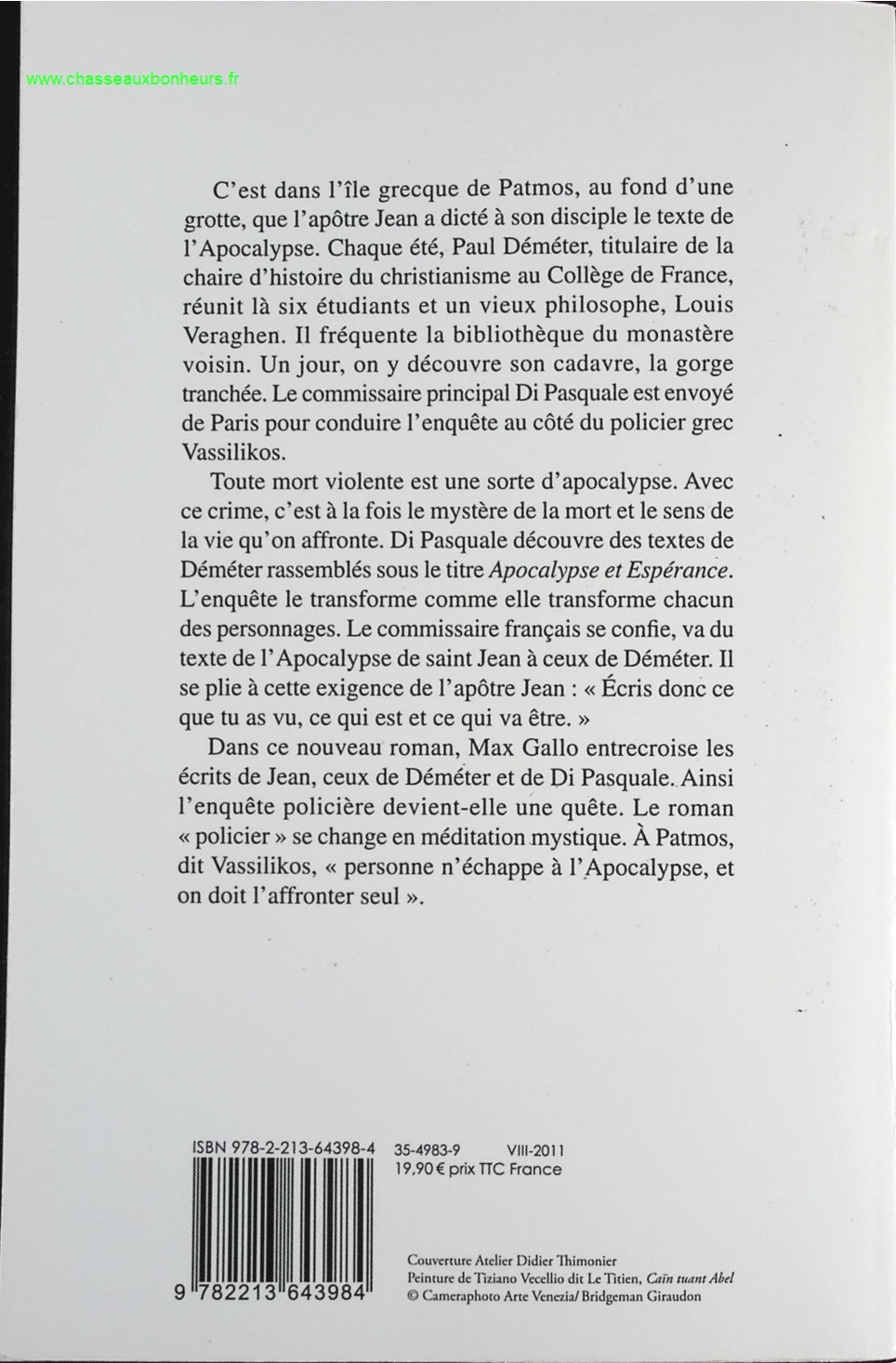 Caïn et Abel - Le premier crime - Max Gallo - livre