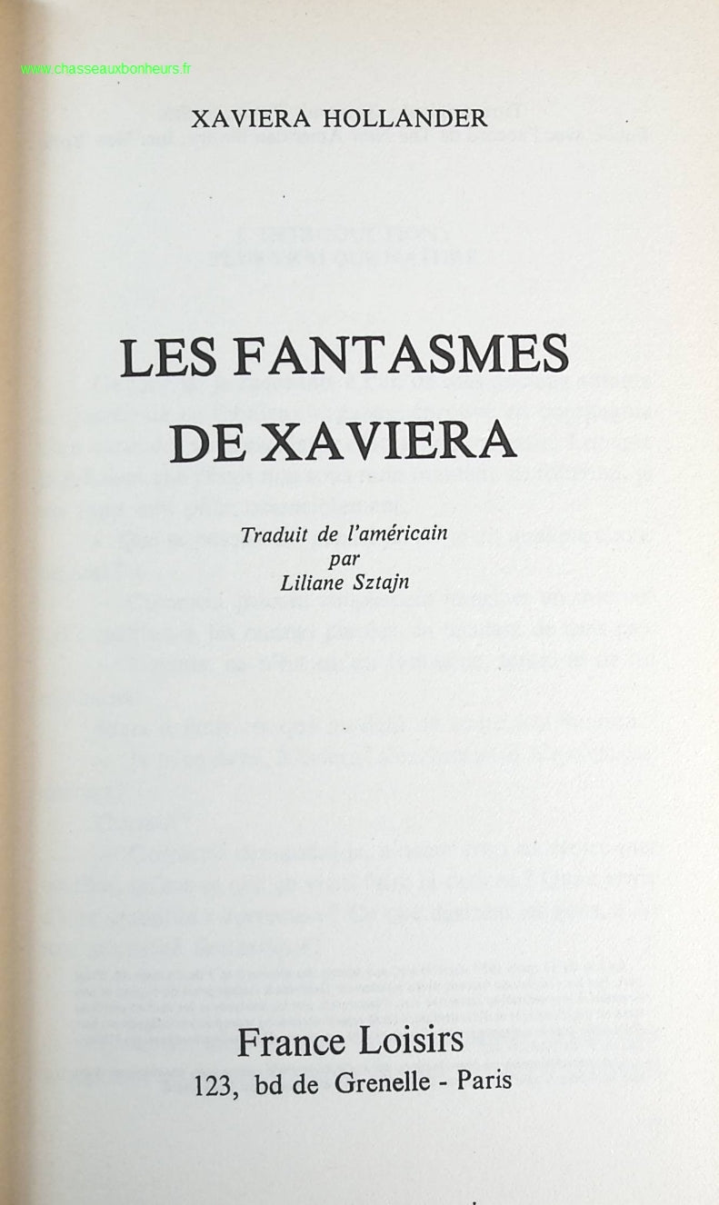 Les fantasmes de Xaviera - Xaviera Hollander - livre