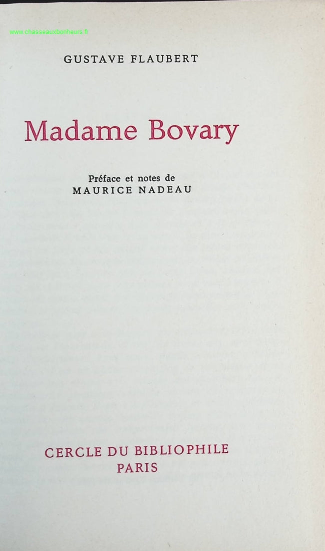 Madame Bovary - Gustave Flaubert - livre