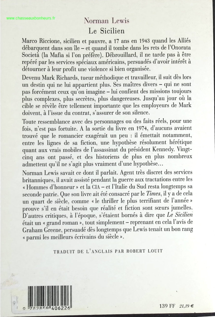 Le Sicilien - Norman Lewis - livre