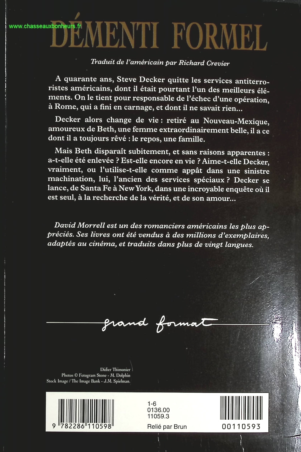 Démenti Formel - David Morrell - livre