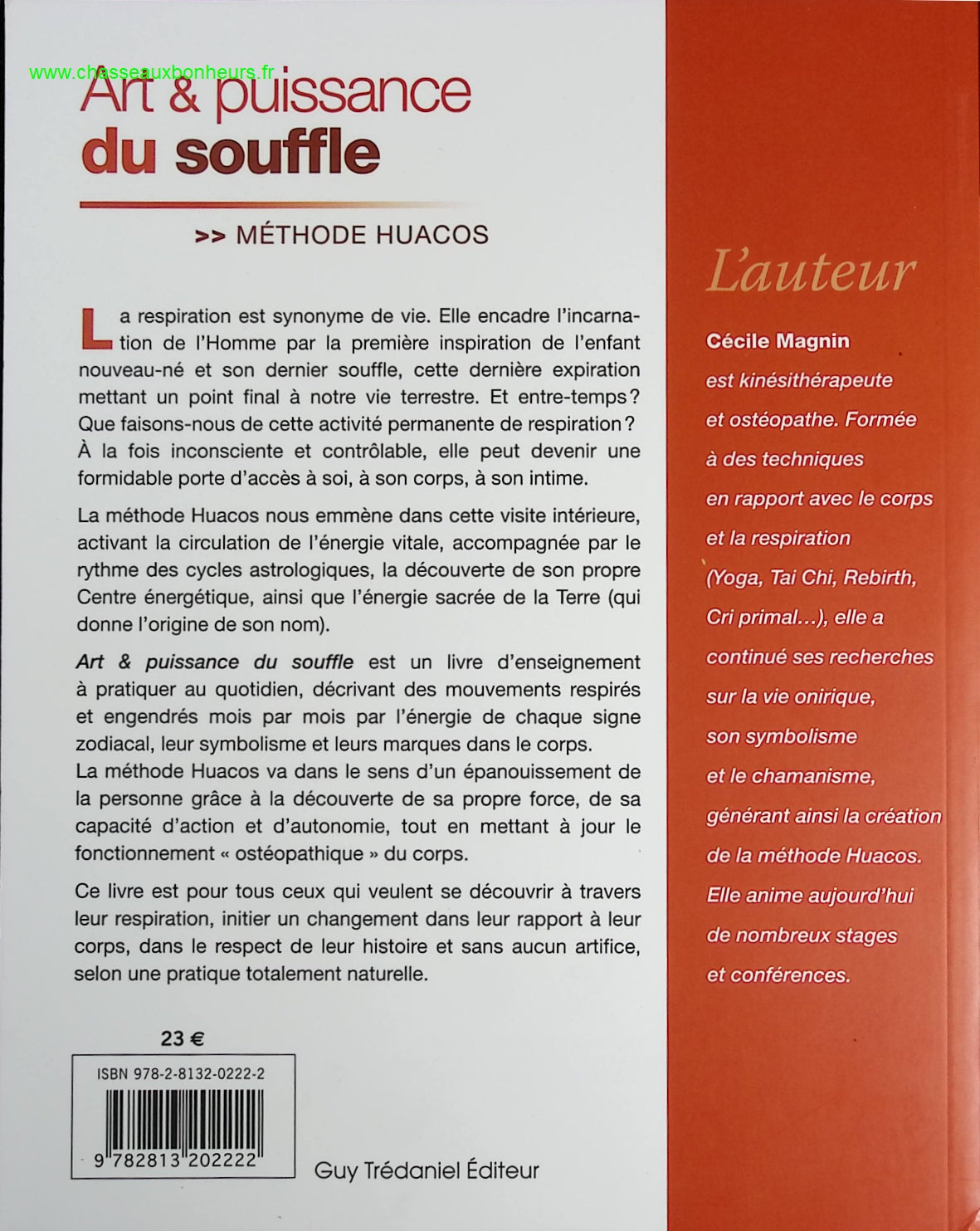 Art et puissance du souffle - Méthode Huacos - Cécile Magnin - livre