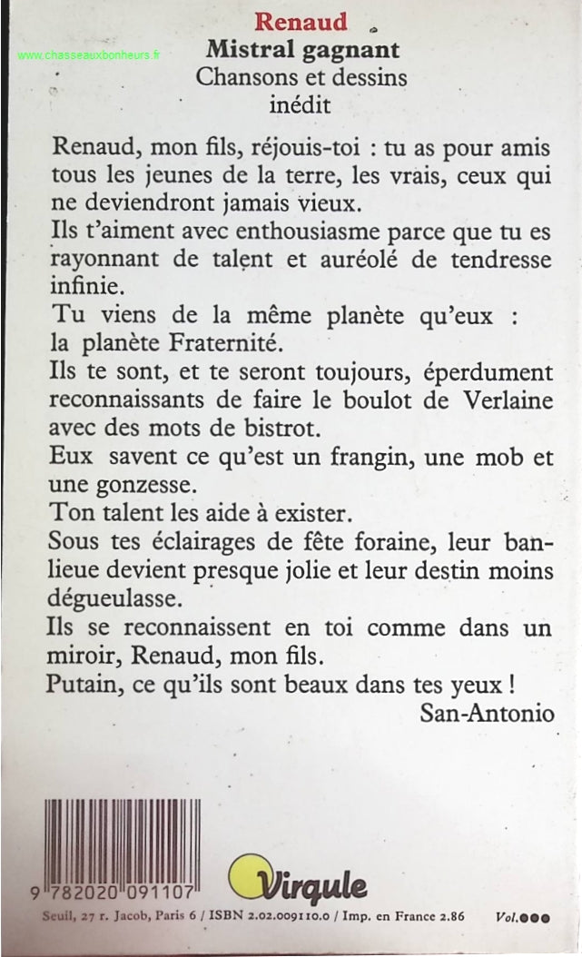 Mistral gagnant - Renaud - livre