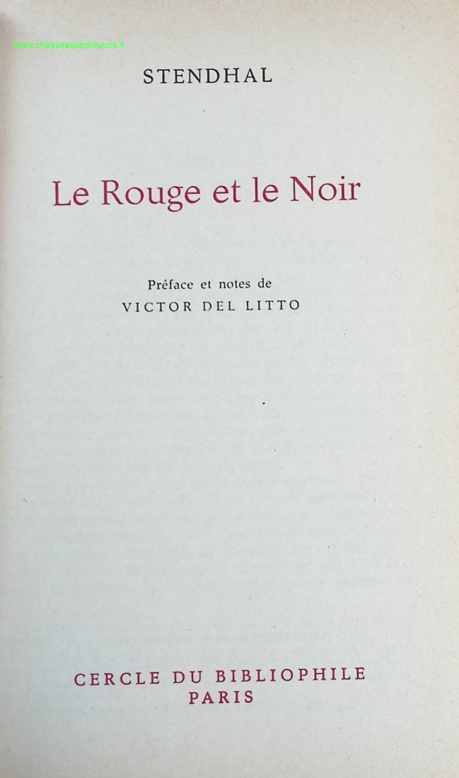 Le rouge et le noir - Stendhal - livre