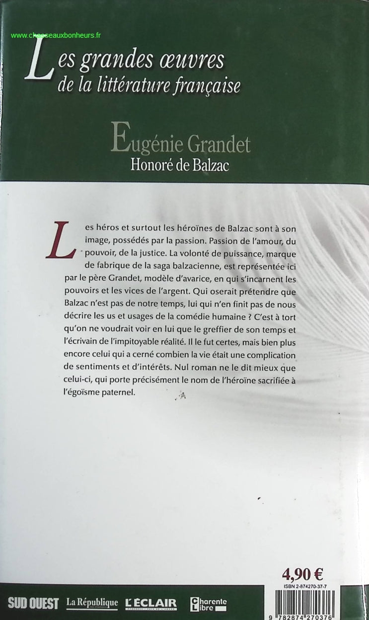 Eugénie Grandet - Honoré de Balzac - livre