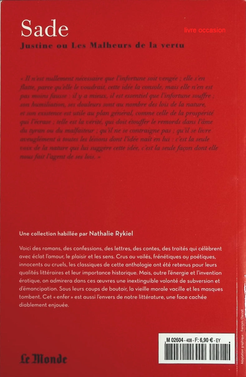 Justine ou les malheurs de la vertue - Sade - Livre