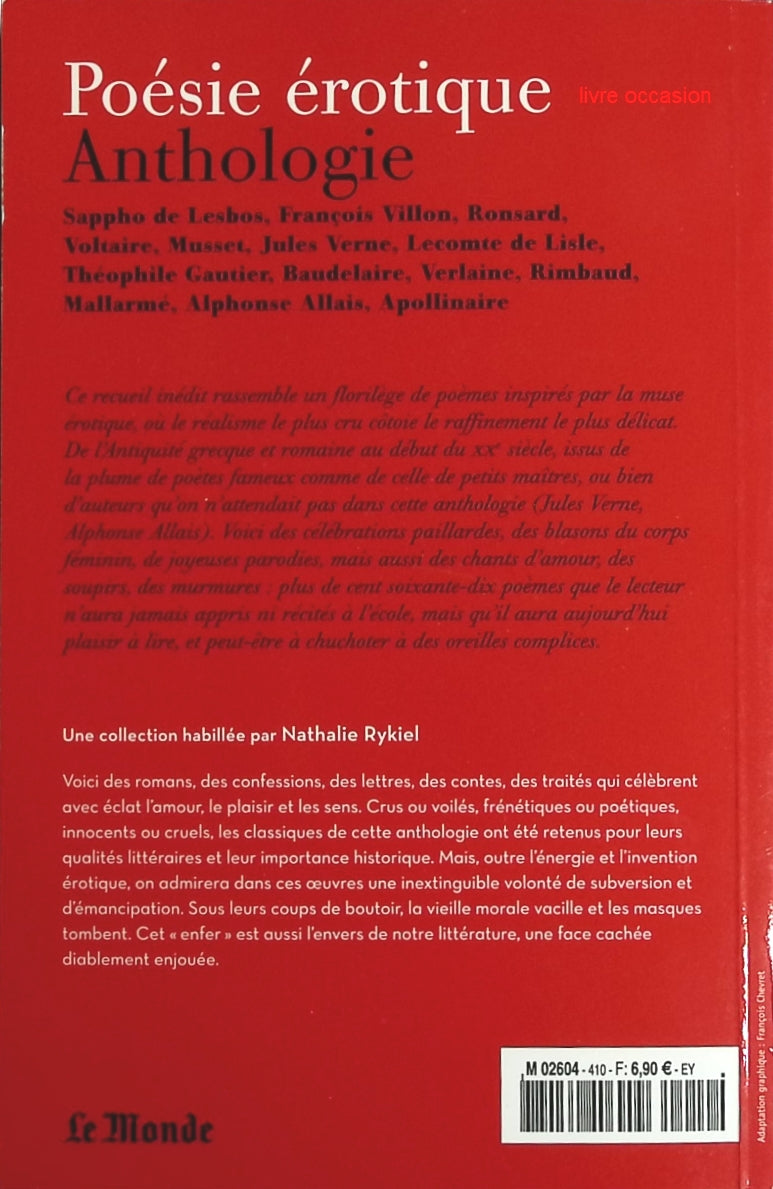 Anthologie de la poésie érotique - Abramovici Jean-Christophe - Livre