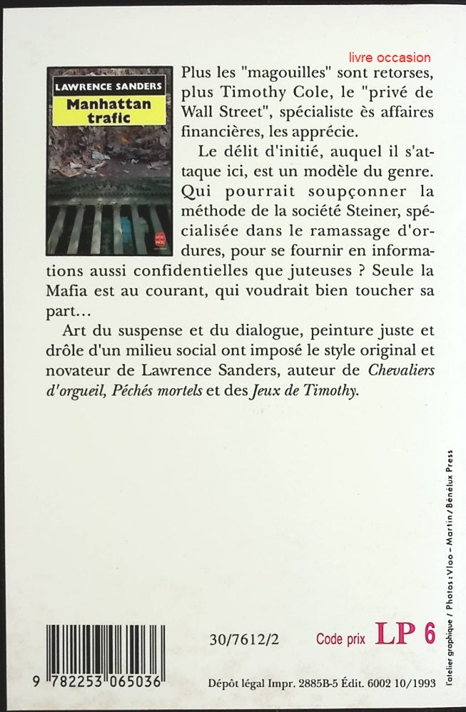 Manhattan trafic - Lawrence Sanders - Livre