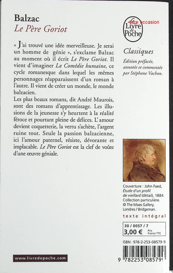 Le Père Goriot - Honoré de de Balzac - Livre