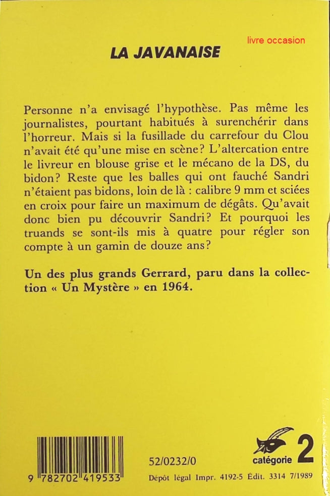 La Javanaise - Paul Gerrard - Livre