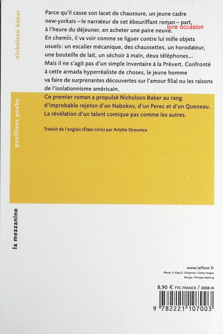 La Mezzanine - Nicholson Baker - Livre