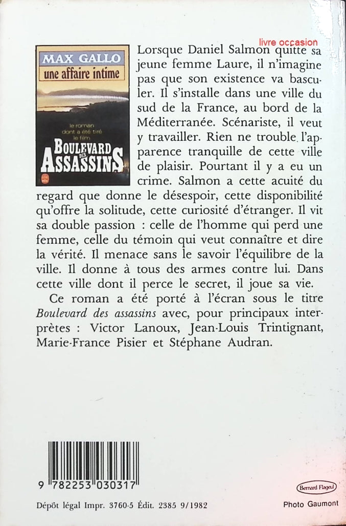 Une affaire intime - Max Gallo - Livre