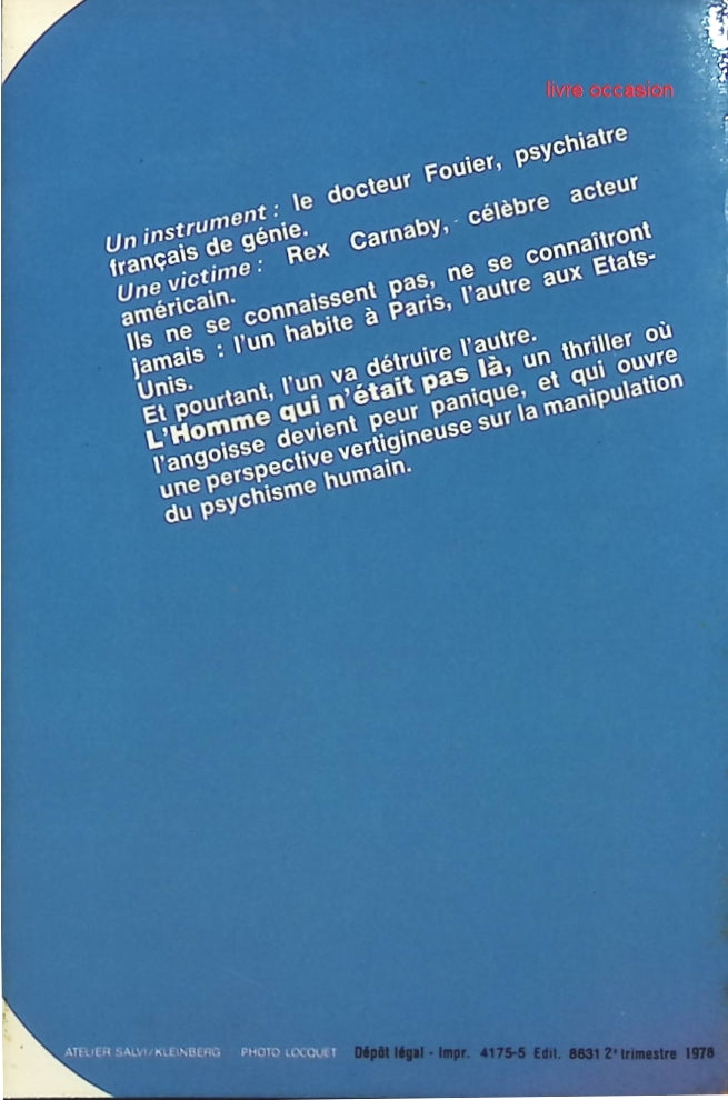 L'Homme qui n'était pas là - Roderick MacLeish - Livre