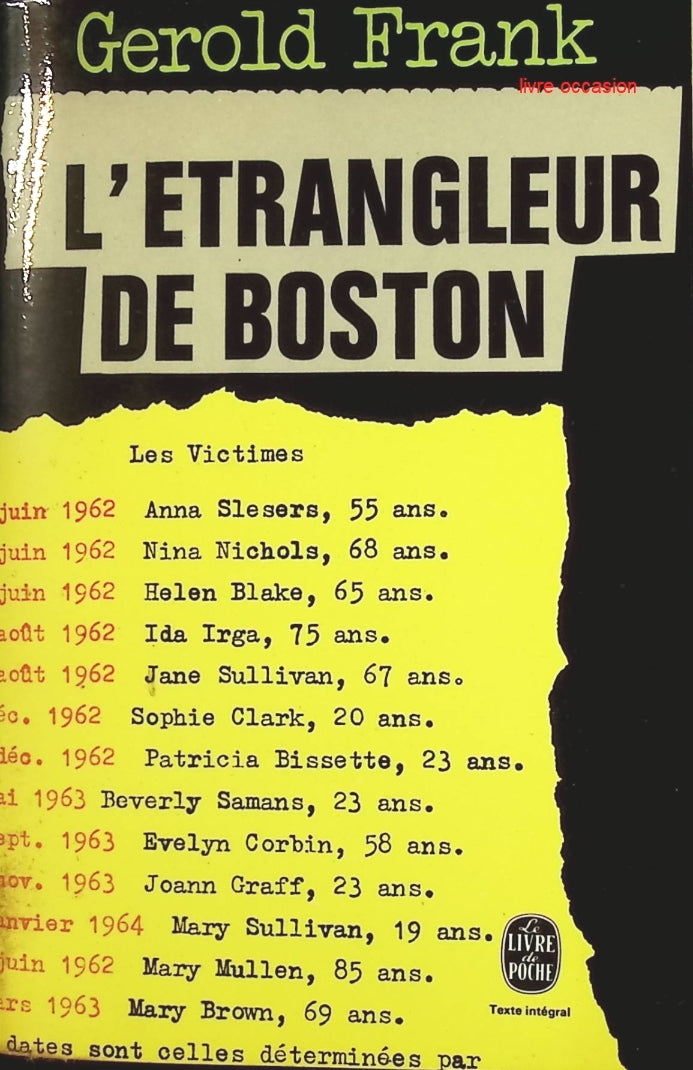 L'étrangleur de Boston - Gerold Frank - Livre