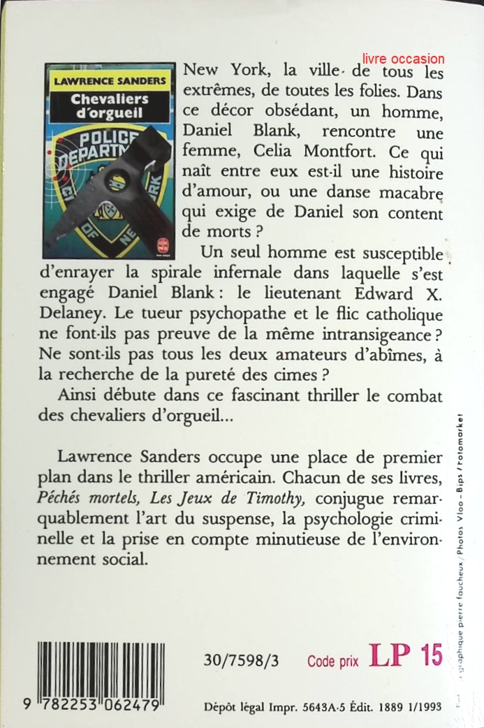 Chevaliers d'orgueil - Lawrence Sanders - Livre