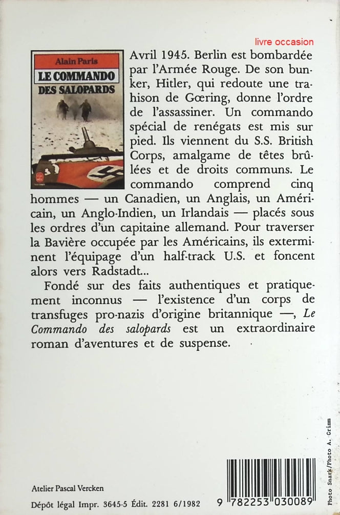Le Commando des salopards - Alain Paris - Livre