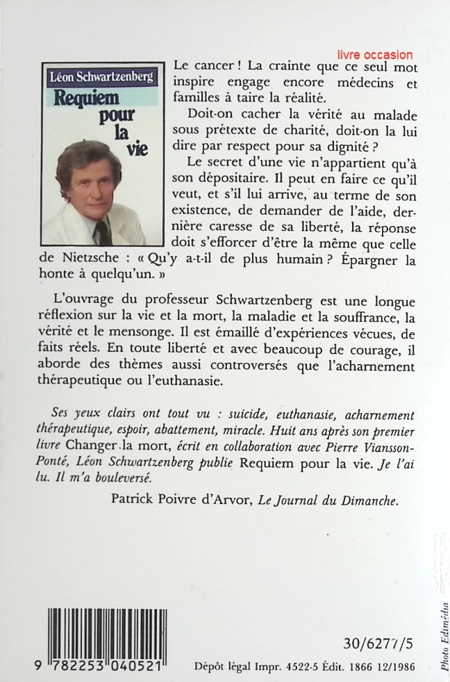 Requiem pour la vie - Léon Schwartzenberg - Livre