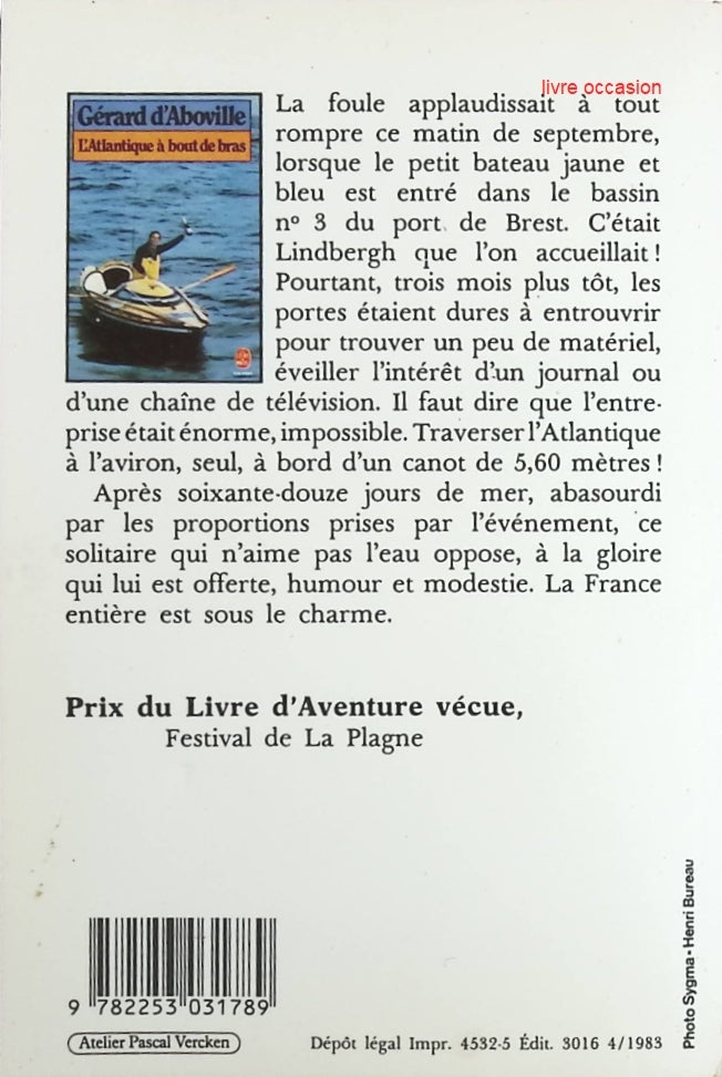L'Atlantique à bout de bras - Gérard d' Aboville - Livre