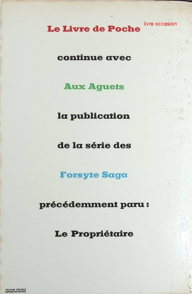 Aux aguets - John Galsworthy - Livre