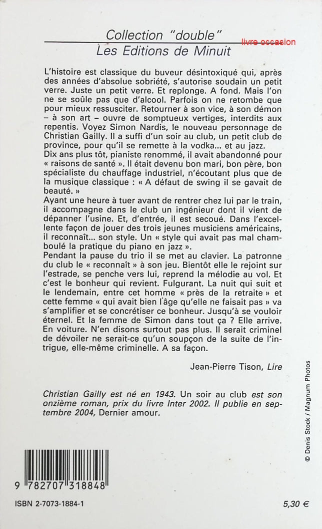 Un soir au club - Christian Gailly - Livre