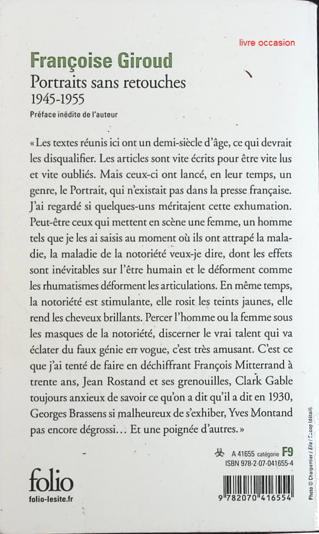 Portraits sans retouches - Françoise Giroud - Livre