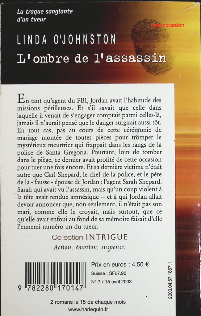 L'Ombre de l'assassin - Linda O. Johnston - Livre