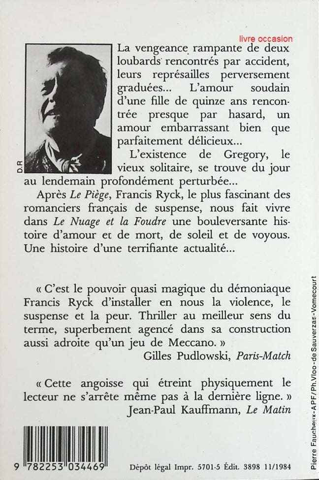 Le Nuage et la foudre - Francis Ryck - Livre